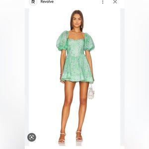 Bardot dress . Green size Xs .
Only worn once